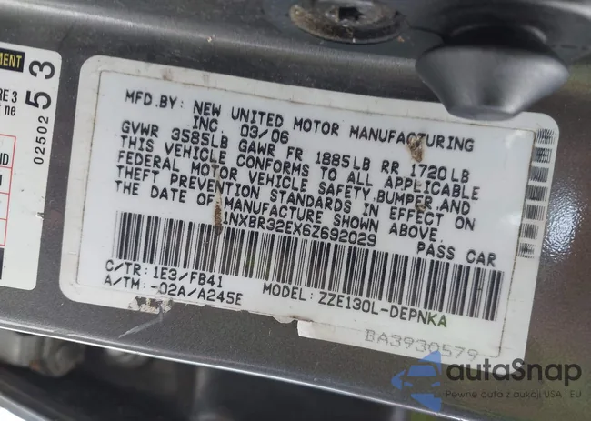 1NXBR32EX6Z692029: 44619322