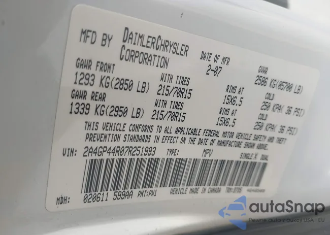 2A4GP44R07R251993: 44620945