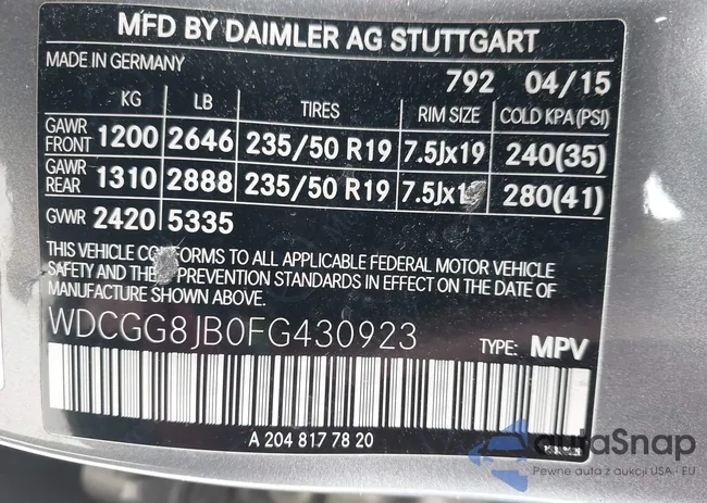 WDCGG8JB0FG430923: 44620989