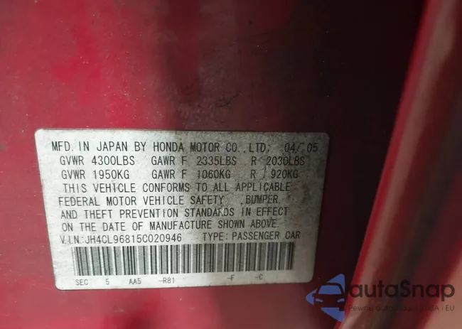 JH4CL96815C020946: 44620124