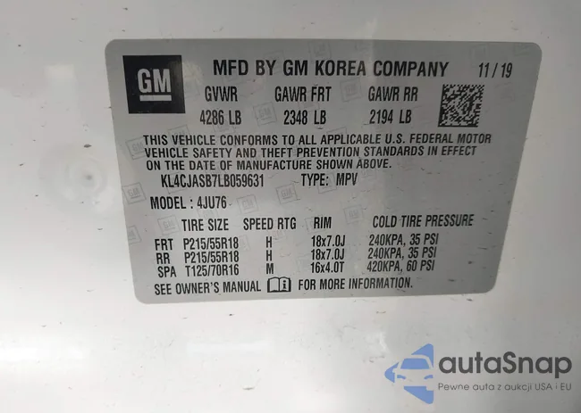 KL4CJASB7LB059631: 44621409