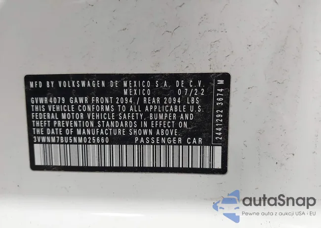 3VWNM7BU5NM025660: 44622543