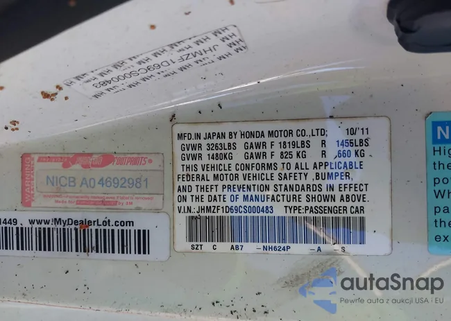 JHMZF1D69CS000483: 44622110