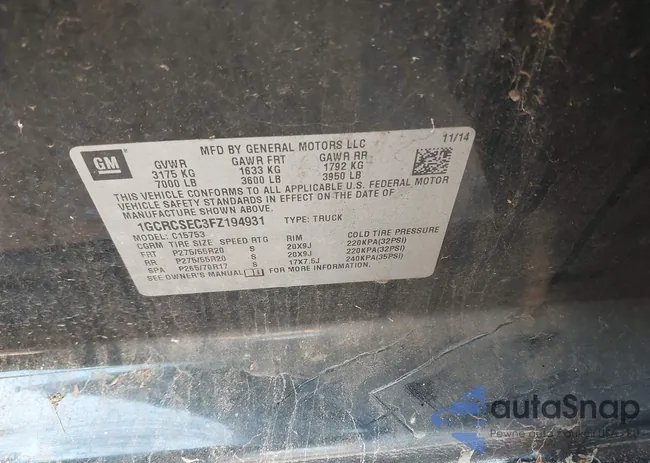 1GCRCSEC3FZ194931: 44622120