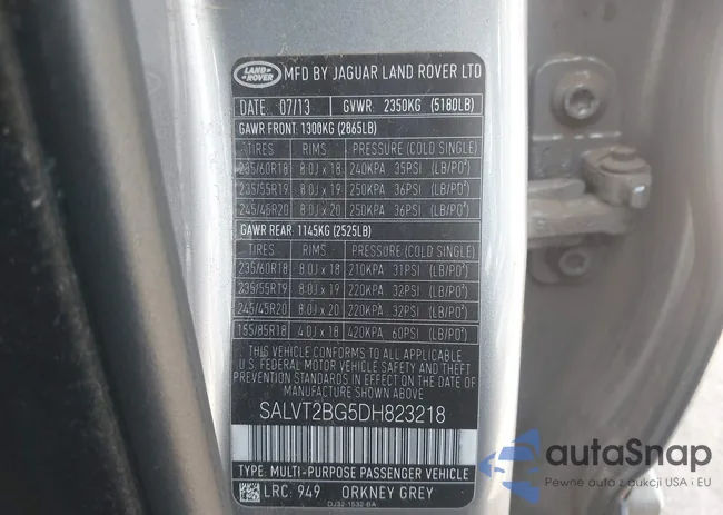 SALVT2BG5DH823218: 44623610