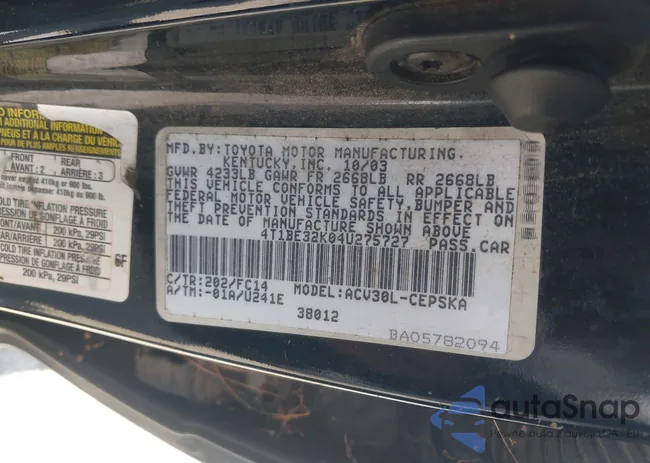 4T1BE32K04U275727: 44623614