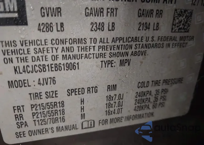 KL4CJCSB1EB619061: 44623765