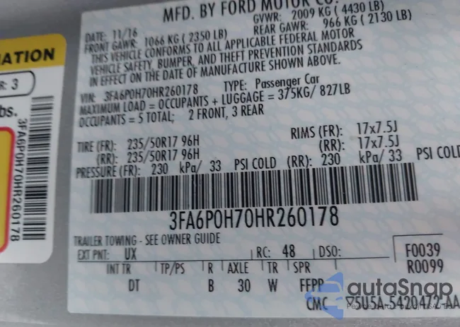 3FA6P0H70HR260178: 44623920