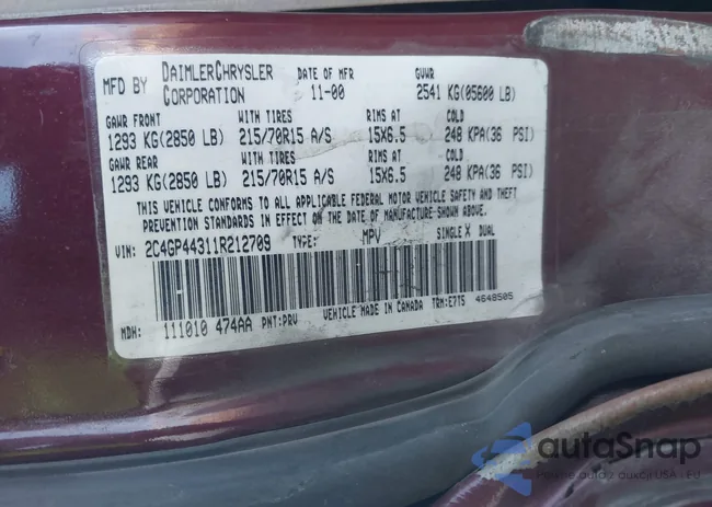 2C4GP44311R212709: 44623045