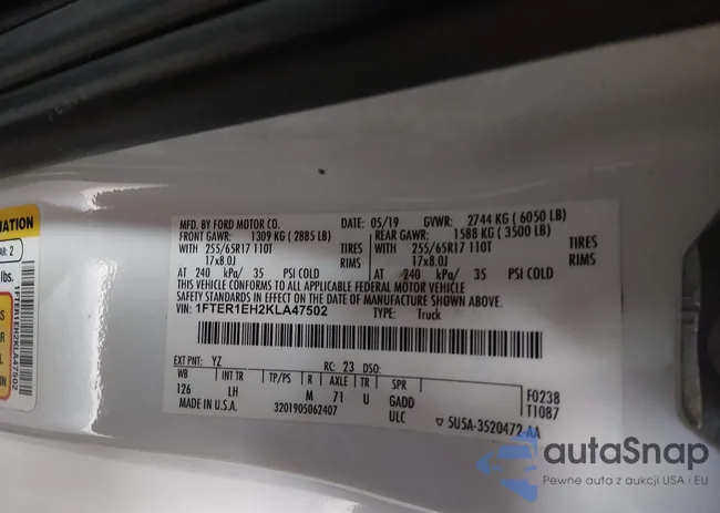 1FTER1EH2KLA47502: 44623103