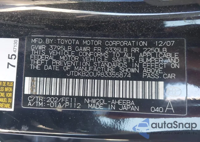 JTDKB20U983355874: 44623187