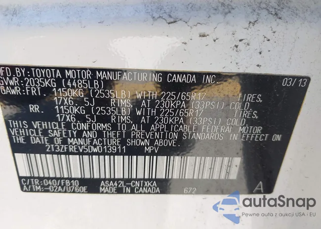 2T3ZFREV5DW013911: 44623239