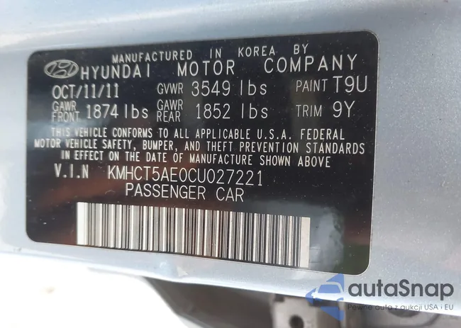 KMHCT5AE0CU027221: 44623247