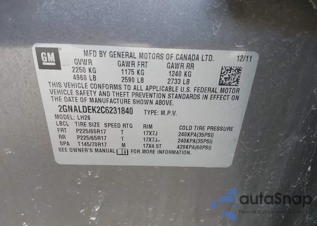 2GNALDEK2C6231840: 44623326