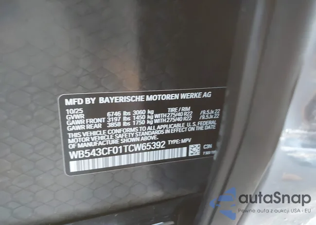 WB543CF01TCW65392: 44624706