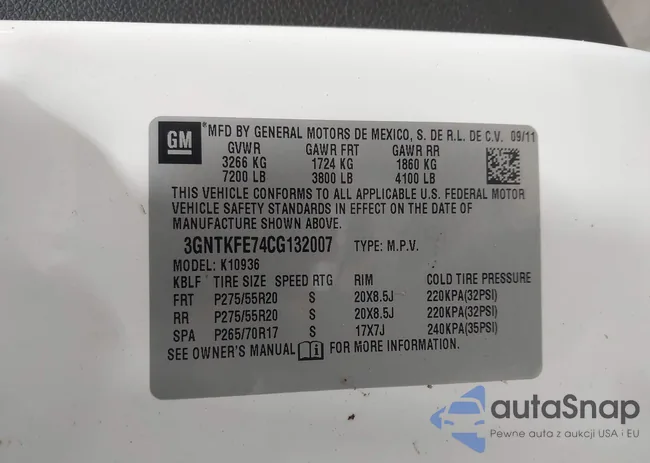 3GNTKFE74CG132007: 44624045