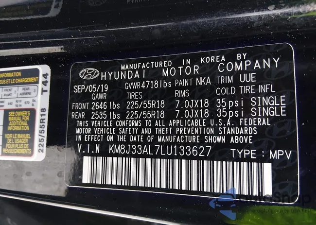 KM8J33AL7LU133627: 44624151