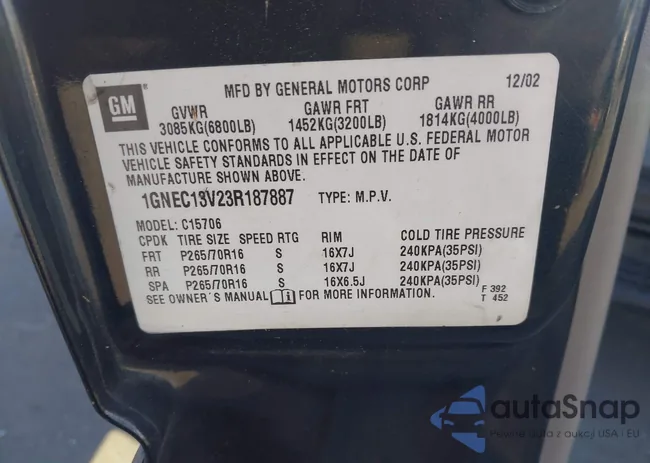 1GNEC13V23R187887: 44624173