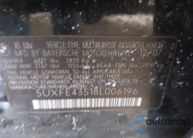 5UXFE43518L006196: 44624238