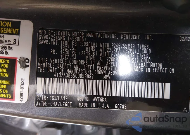 4T3ZA3BB5CU058982: 44624271