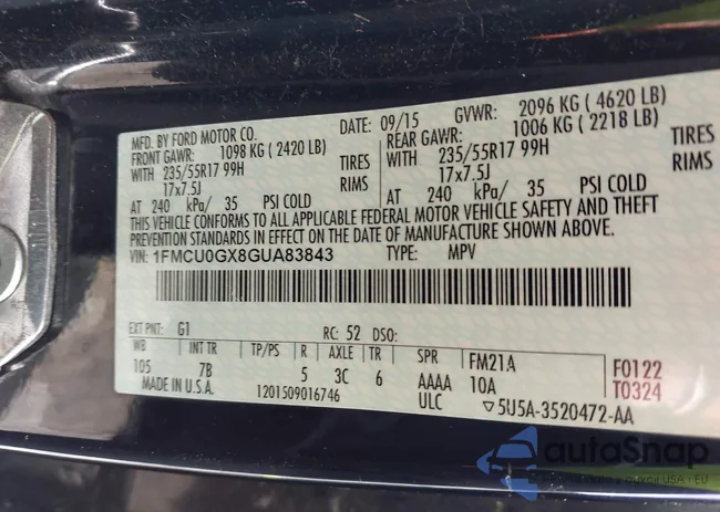 1FMCU0GX8GUA83843: 44625517