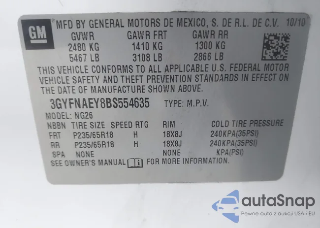 3GYFNAEY8BS554635: 44625640