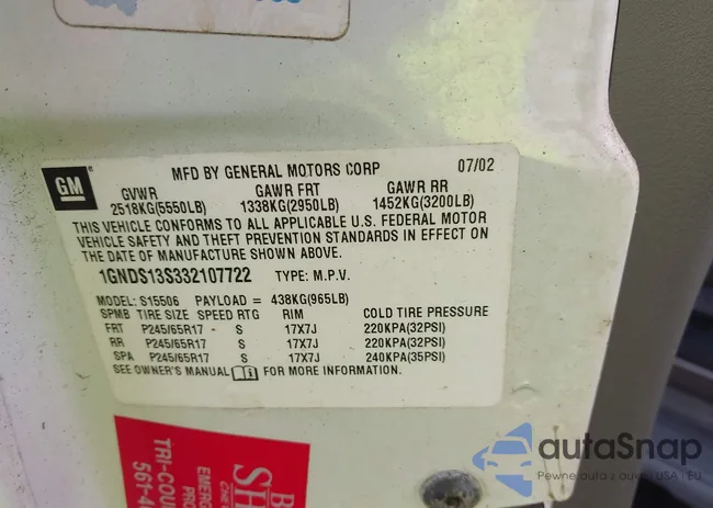 1GNDS13S332107722: 44625756