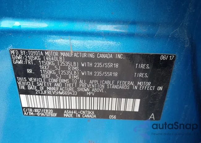 2T3JFREV5HW669433: 44625823