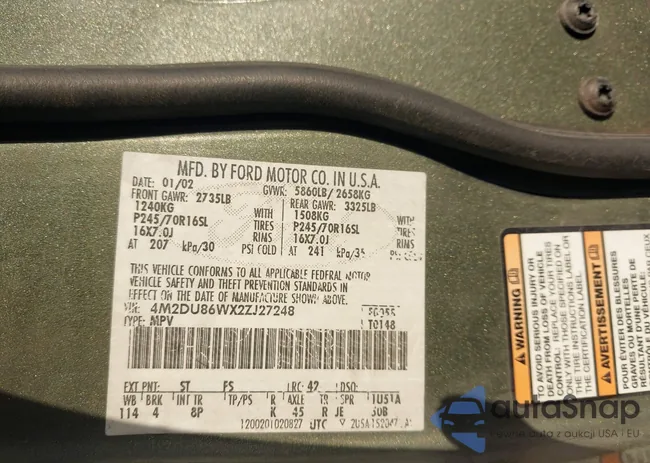 4M2DU86WX2ZJ27248: 44625035