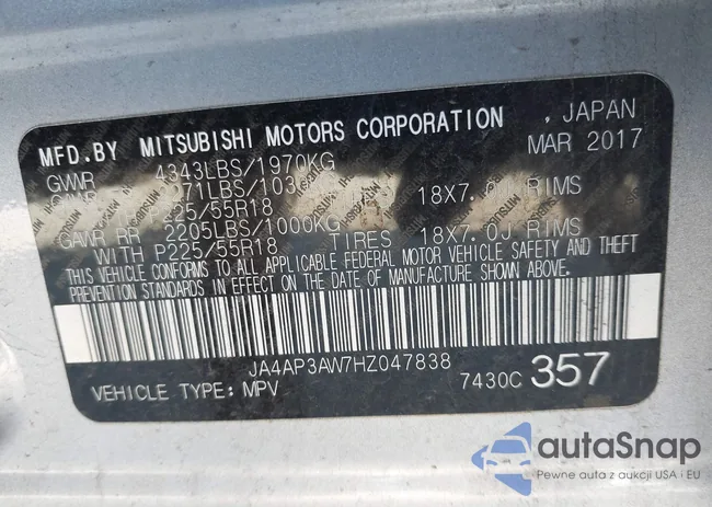 JA4AP3AW7HZ047838: 44625060