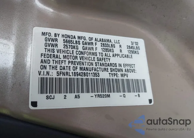 5FNRL18942B011353: 44625156