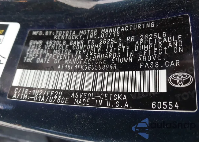 4T1BF1FK3GU568988: 44626714