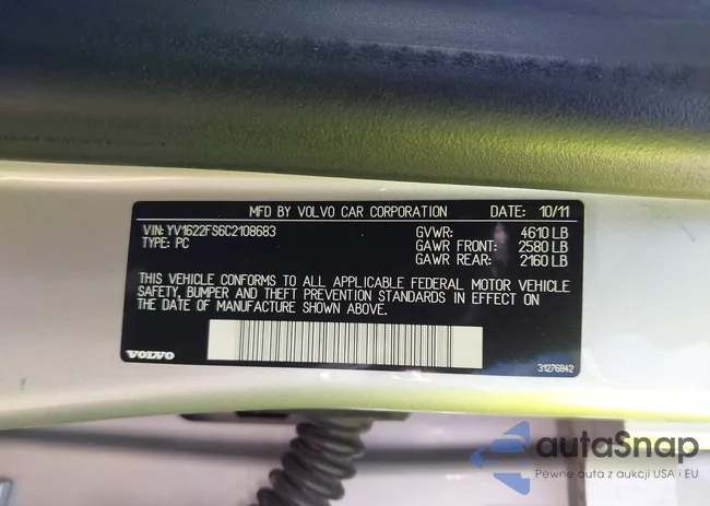 YV1622FS6C2108683: 44626976