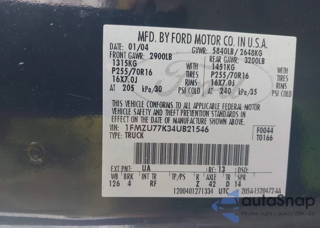 1FMZU77K34UB21546: 44627778