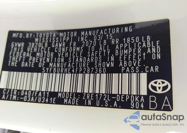 5YFBURHE4FP287360: 44627238