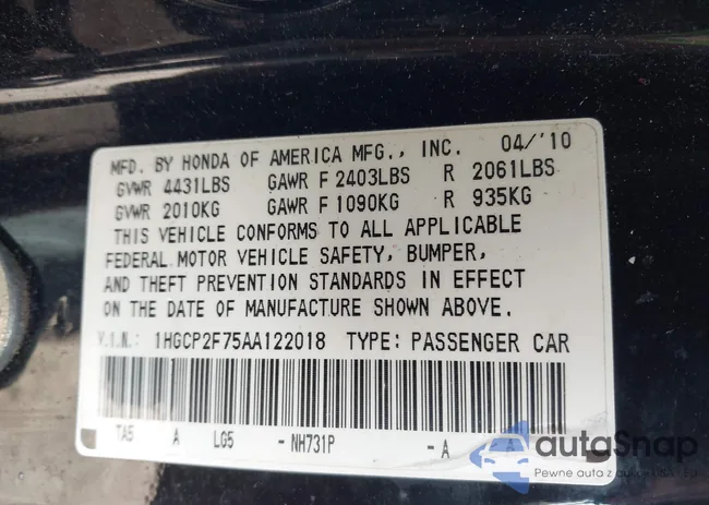 1HGCP2F75AA122018: 44628550