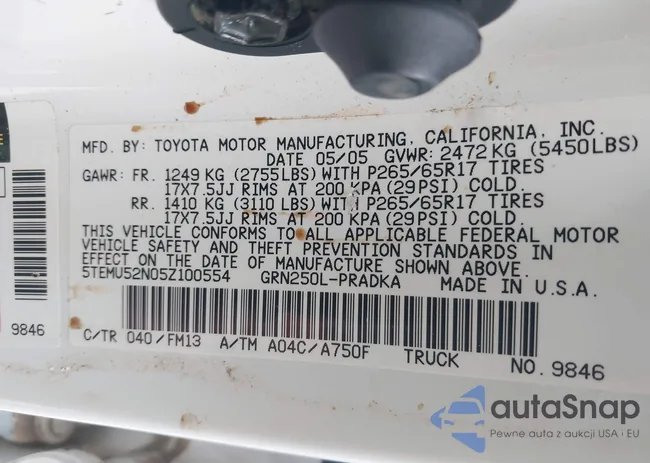 5TEMU52N05Z100554: 44628133