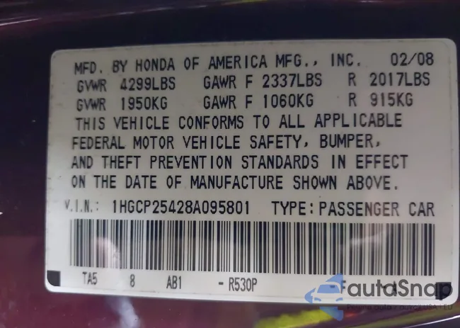 1HGCP25428A095801: 44629022