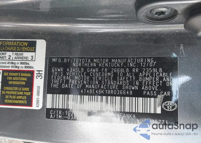 4T4BE46K18R036649: 44629339