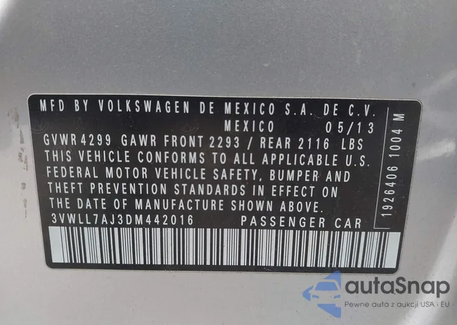 3VWLL7AJ3DM442016: 44630872