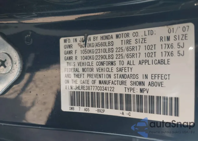 JHLRE38777C034122: 44630340