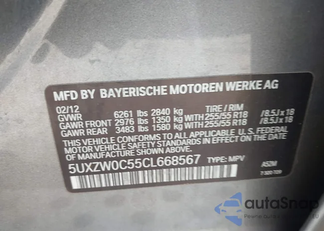 5UXZW0C55CL668567: 44631520