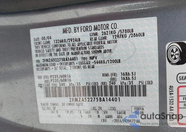 2FMZA52275BA14401: 44631676