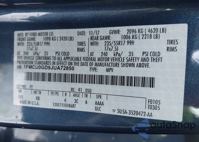 1FMCU0GD9JUA72850: 44631739