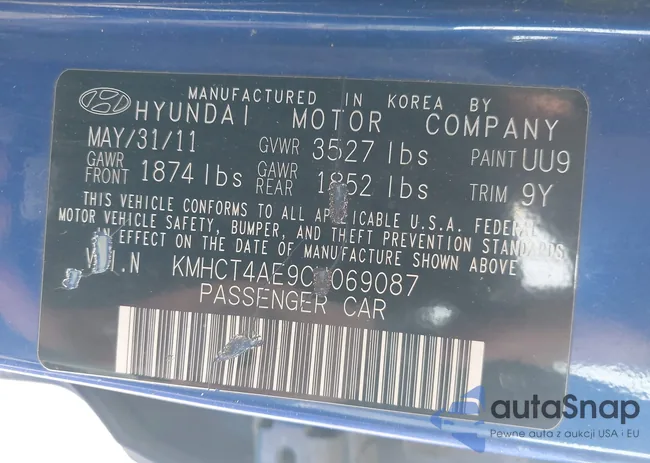 KMHCT4AE9CU069087: 44631807