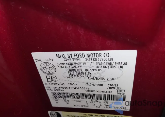 1FTFW1ET3DFA55515: 44631910