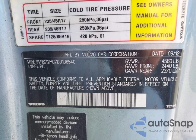 YV1672MC7DJ138540: 44631210