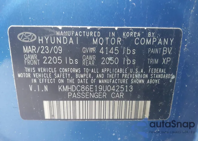 KMHDC86E19U042513: 44632466