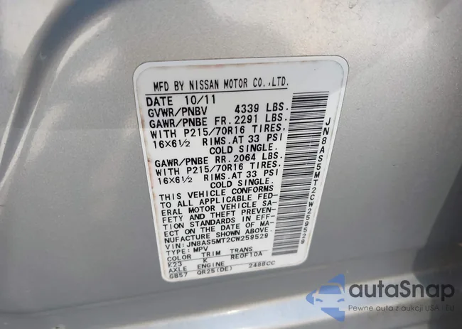 JN8AS5MT2CW259529: 44633434