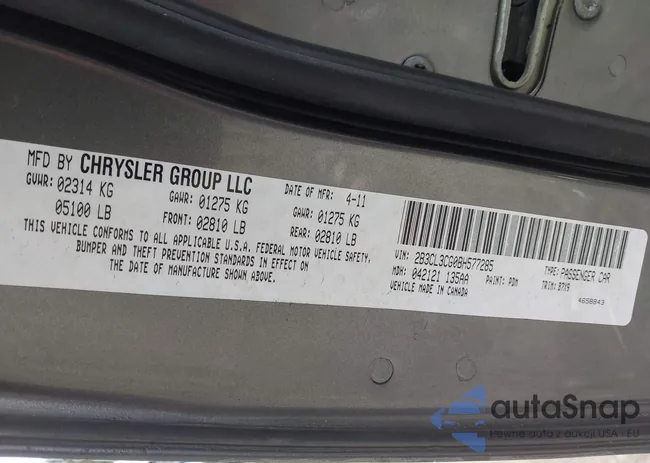 2B3CL3CG0BH577285: 44633662